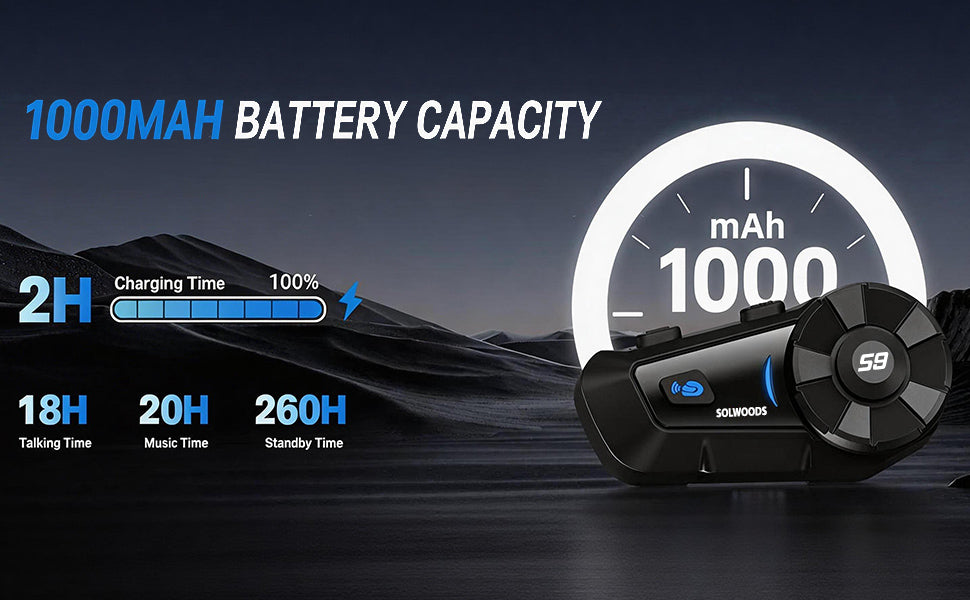 SOLWOODS S9 Motorcycle Intercom Bluetooth Headset