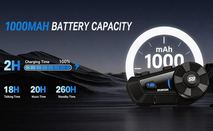 SOLWOODS S9 Motorcycle Intercom Bluetooth Headset