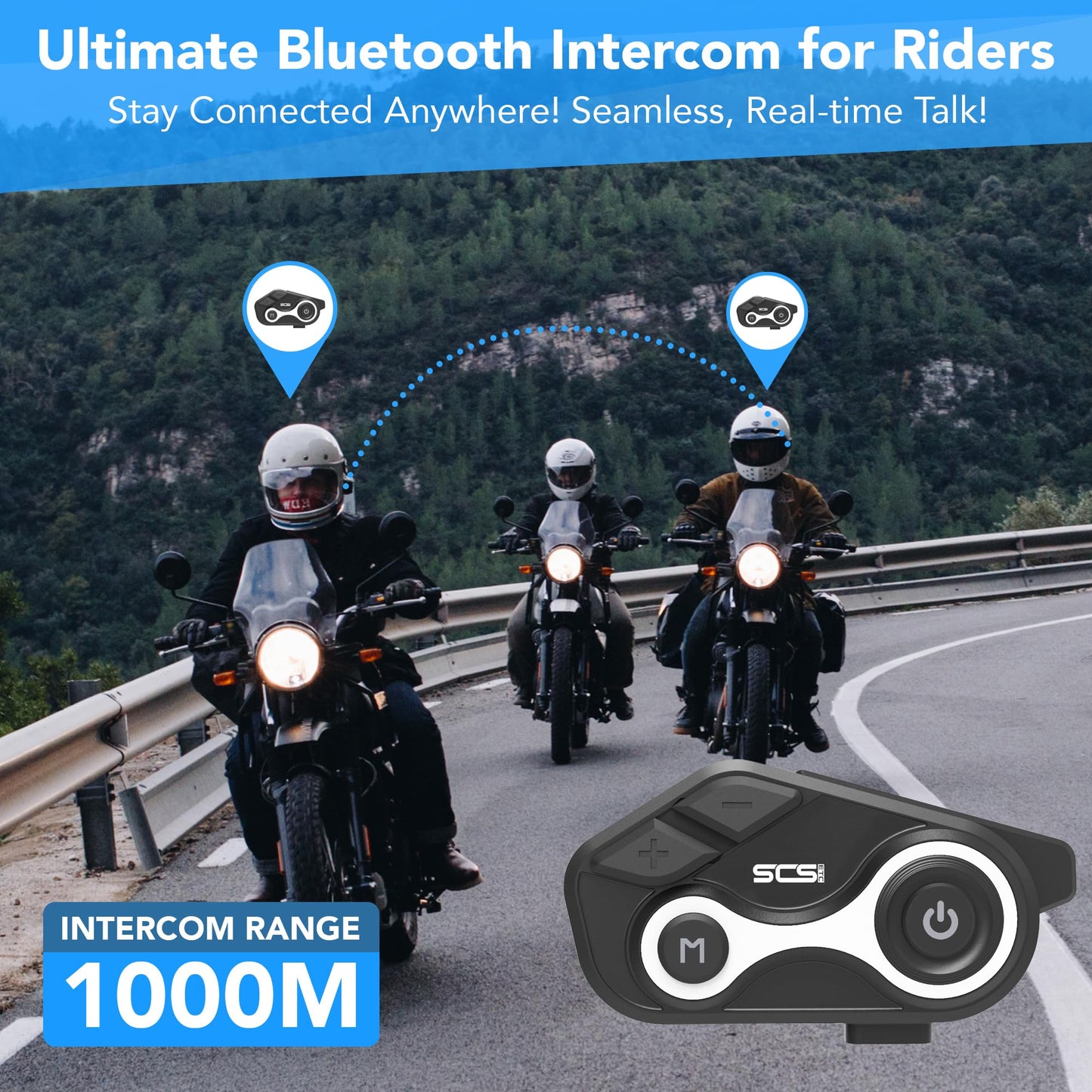 SOLWOODS S8X Motorcycle Intercom Bluetooth Headset