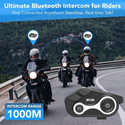 SOLWOODS S8X Motorcycle Intercom Bluetooth Headset