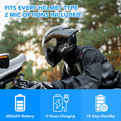 SOLWOODS S8X Motorcycle Intercom Bluetooth Headset